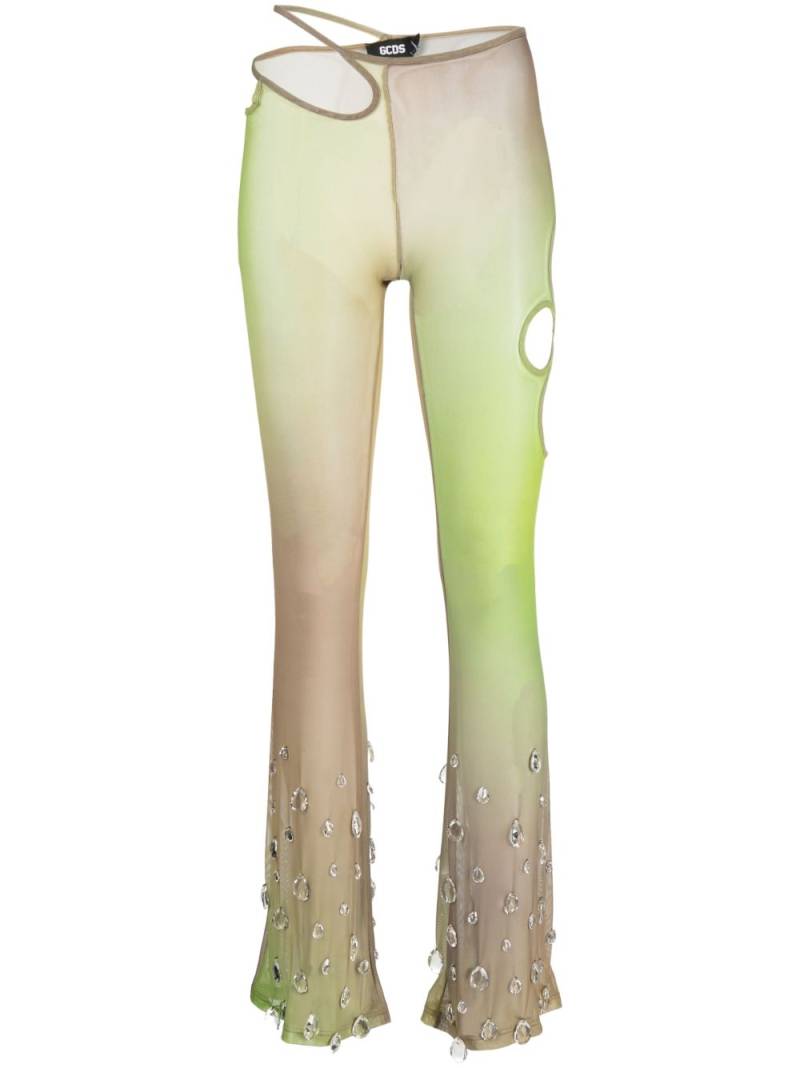 GCDS Sita crystal-drop tulle trousers - Green von GCDS