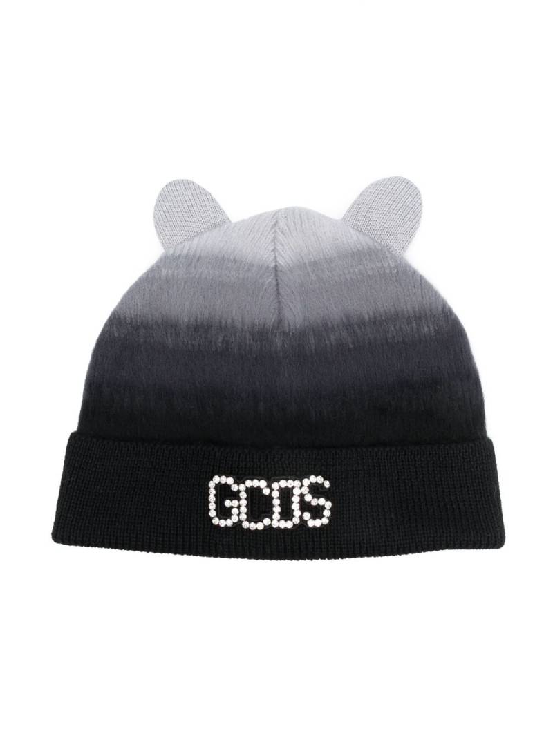 GCDS Teddy gradient-effect beanie - Black von GCDS