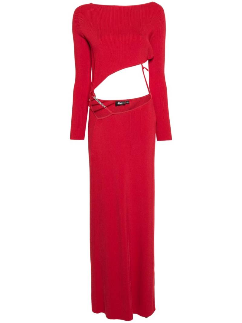 GCDS asymmetric ribbed maxi dress - Red von GCDS