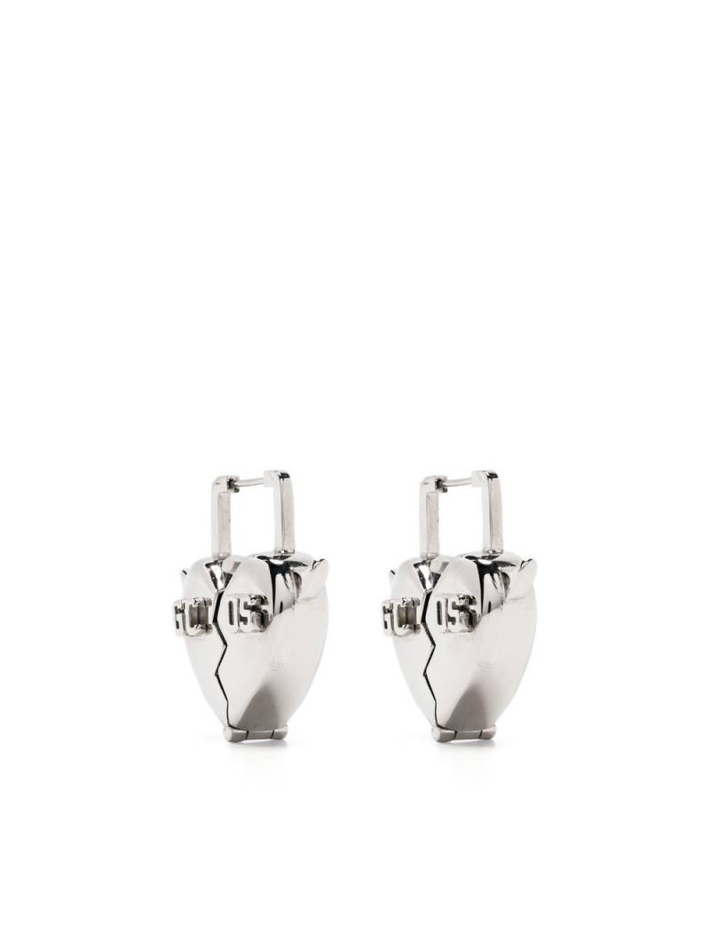 GCDS broken-heart drop earrings - Silver von GCDS