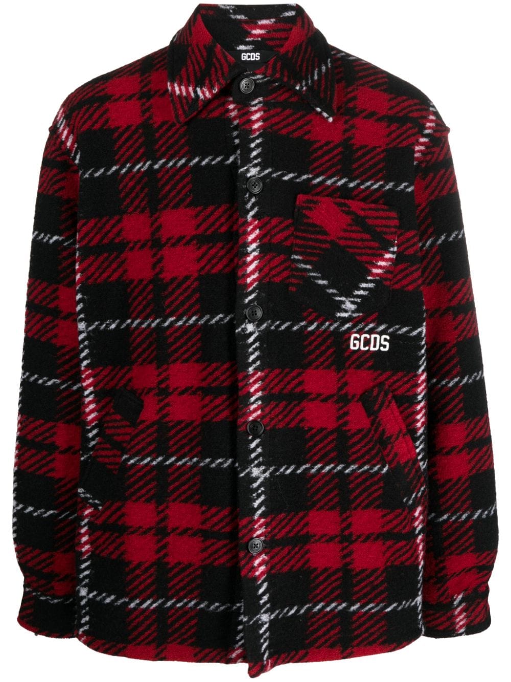 GCDS check-pattern shirt jacket - Red von GCDS