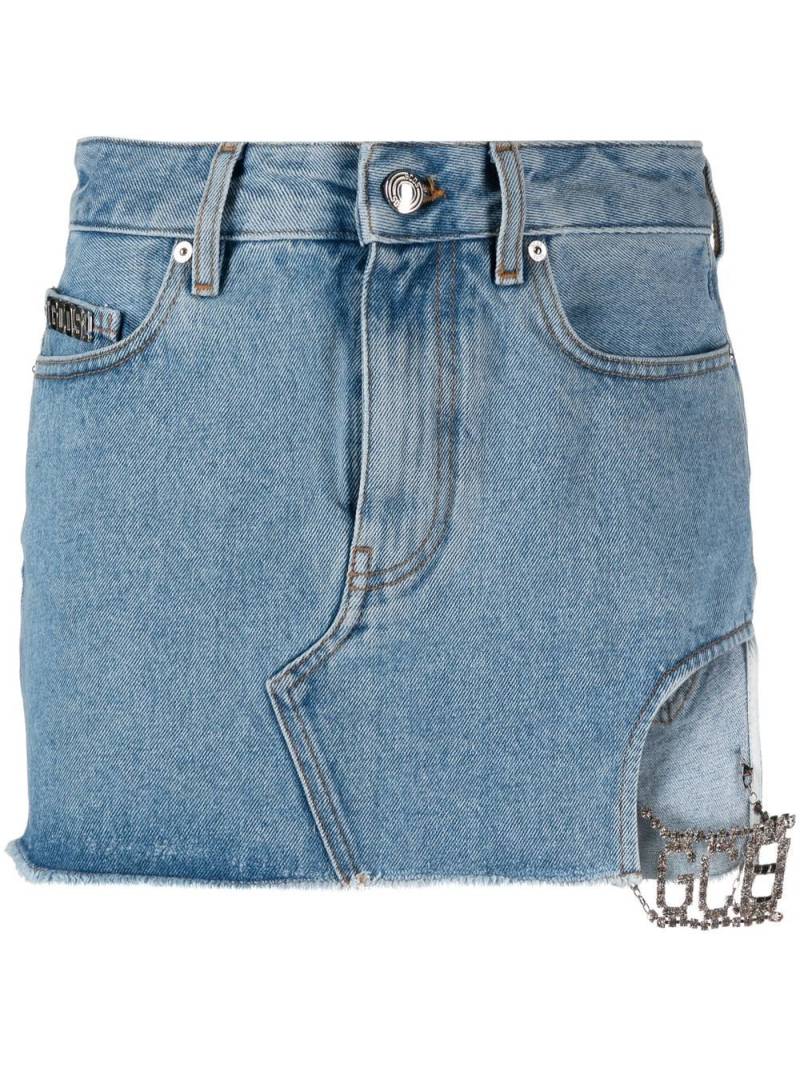 GCDS cut-out denim skirt - Blue von GCDS