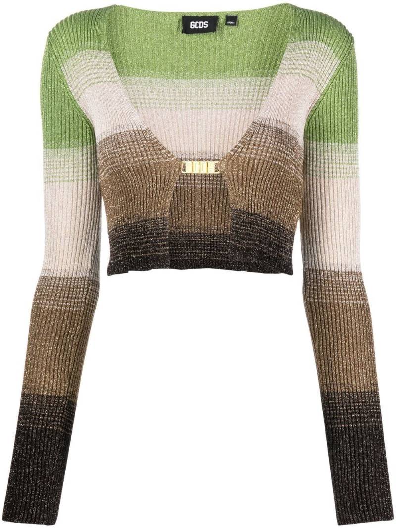 Gcds degradé-effect lurex cropped cardigan - Green von Gcds