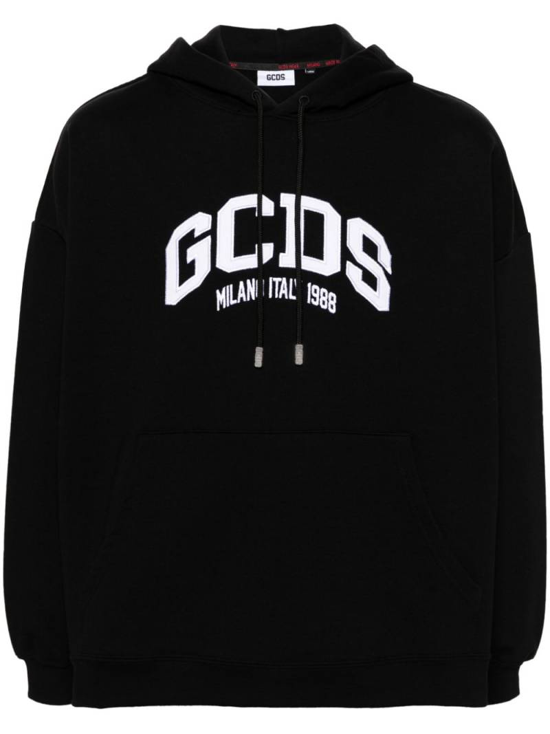 GCDS embroidered-logo cotton hoodie - Black von GCDS