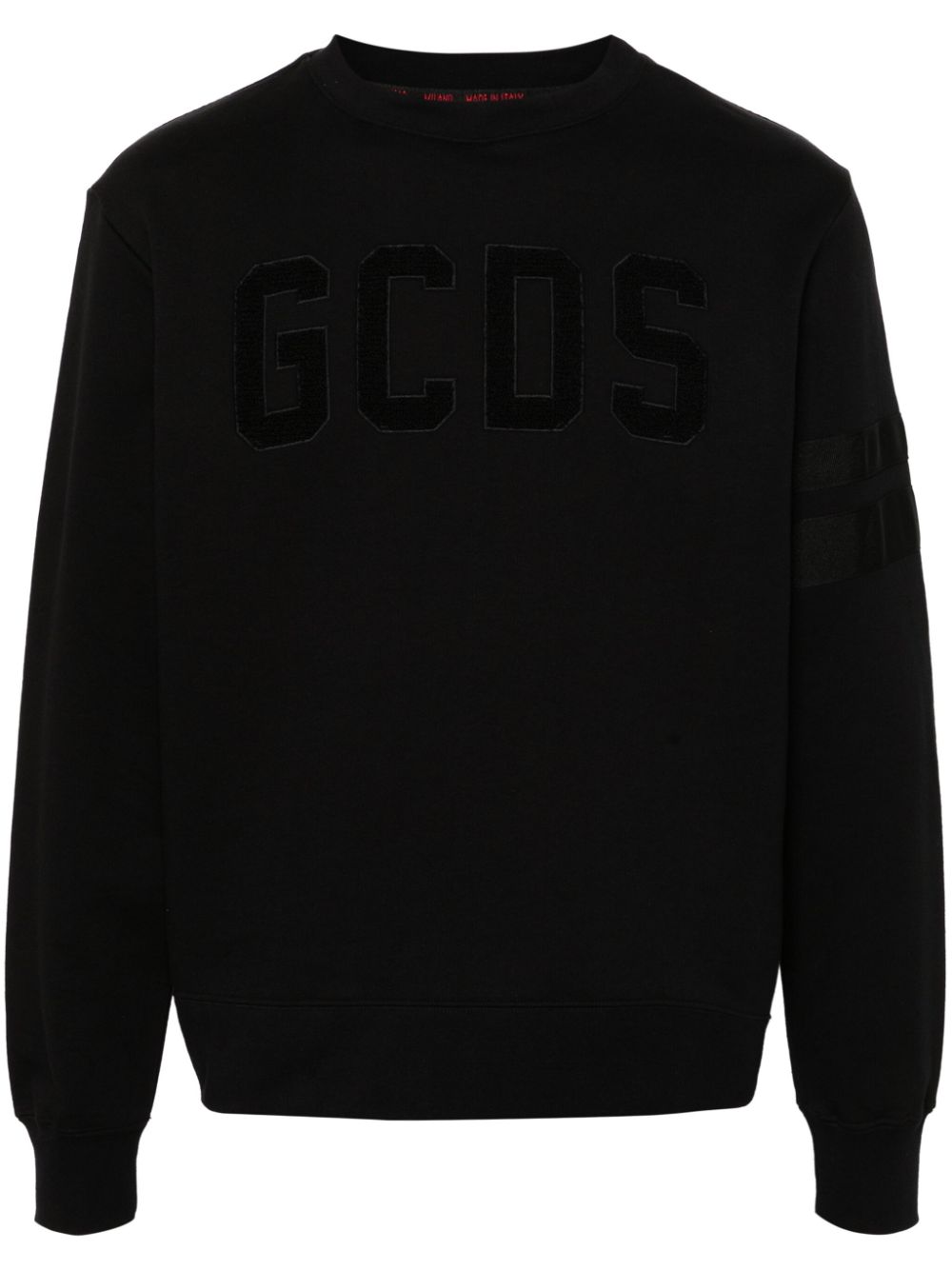 GCDS embroidered-logo cotton sweatshirt - Black von GCDS