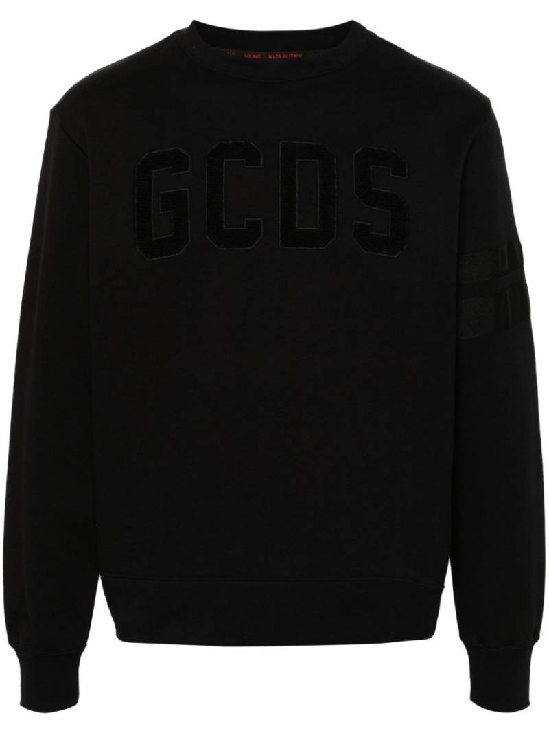 GCDS embroidered-logo cotton sweatshirt - Black von GCDS