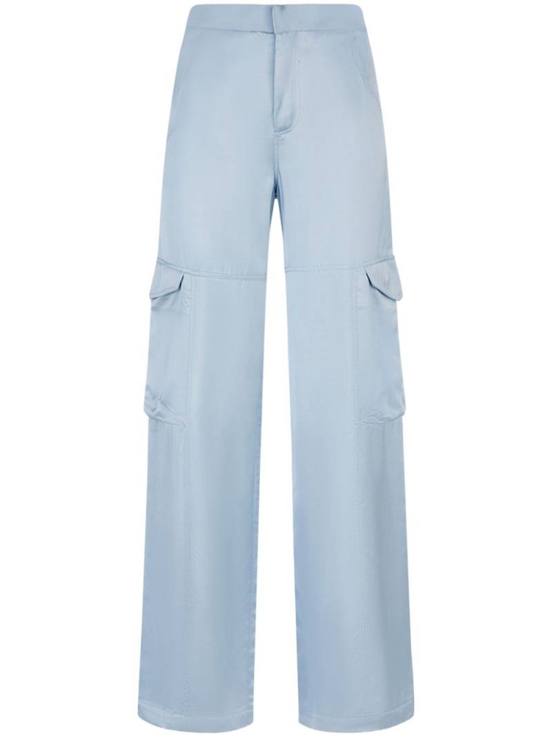 GCDS high-waisted satin cargo trousers - Blue von GCDS