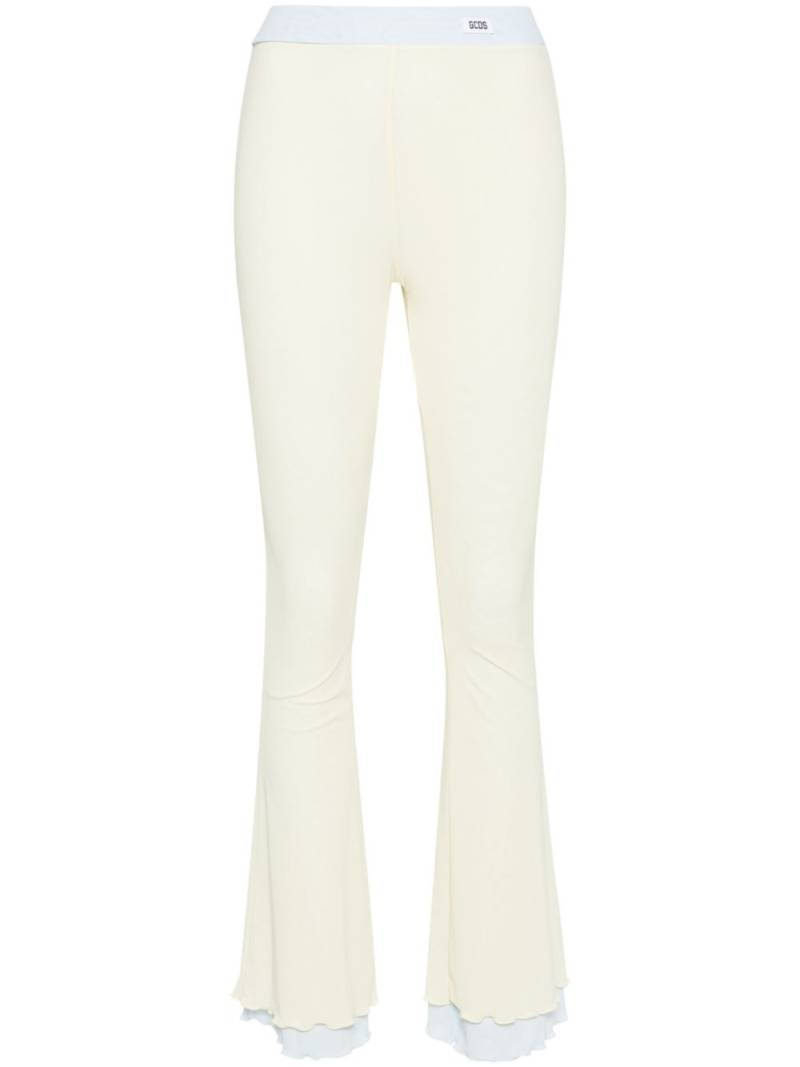 GCDS layered flared trousers - Yellow von GCDS