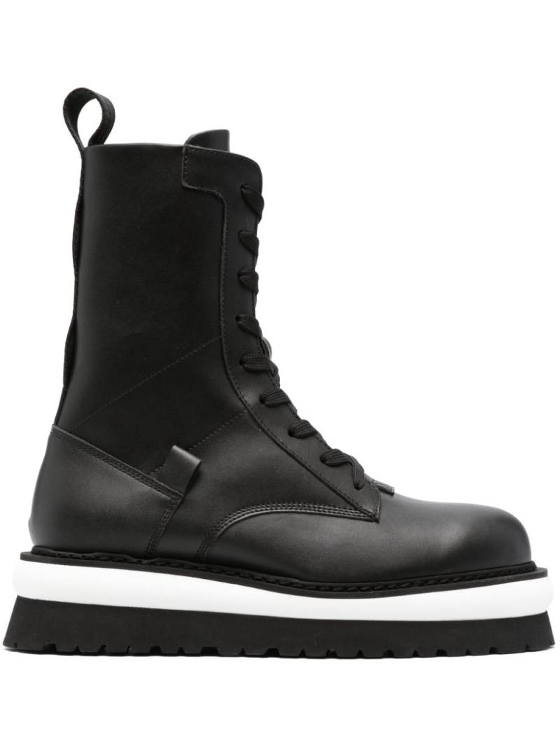 GCDS logo-lettering leather boots - Black von GCDS