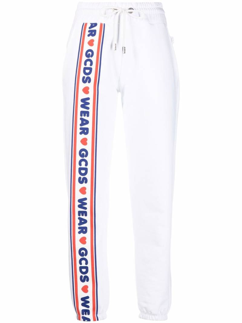 GCDS logo-print cotton track pants - White von GCDS