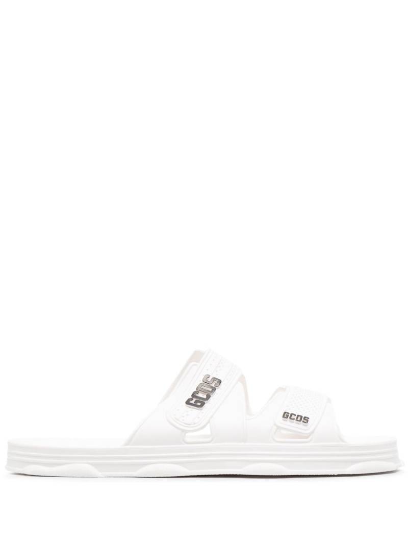 GCDS logo-print flat slides - White von GCDS