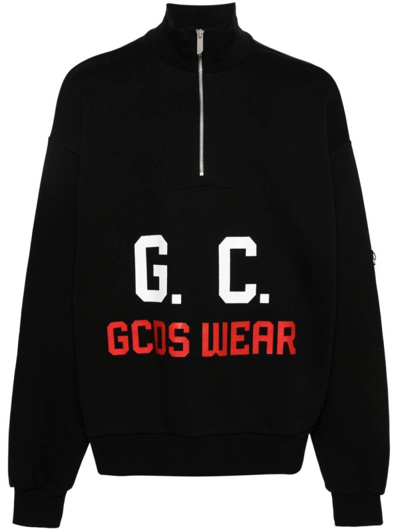 GCDS logo-print half-zipped sweatshirt - Black von GCDS