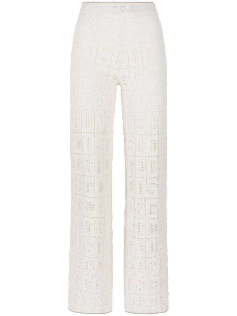 GCDS monogram crochet-knit trousers - White von GCDS