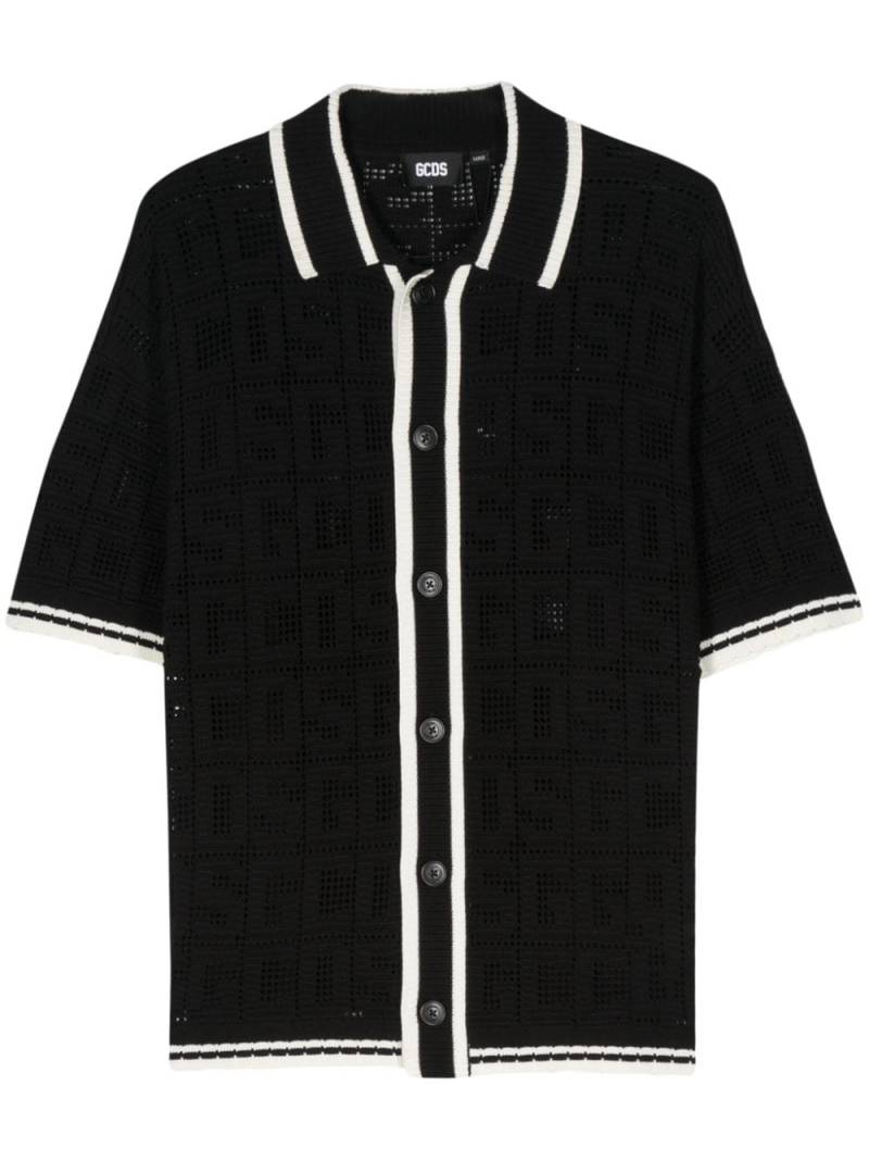 GCDS monogram-pattern crochet shirt - Black von GCDS