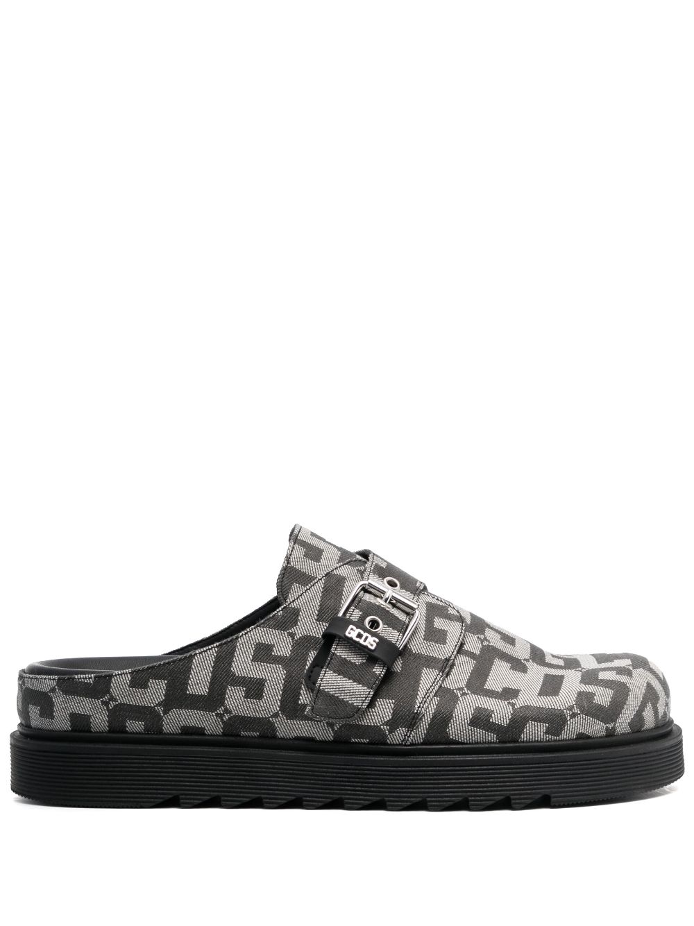 GCDS monogram-print buckled mules - Black von GCDS