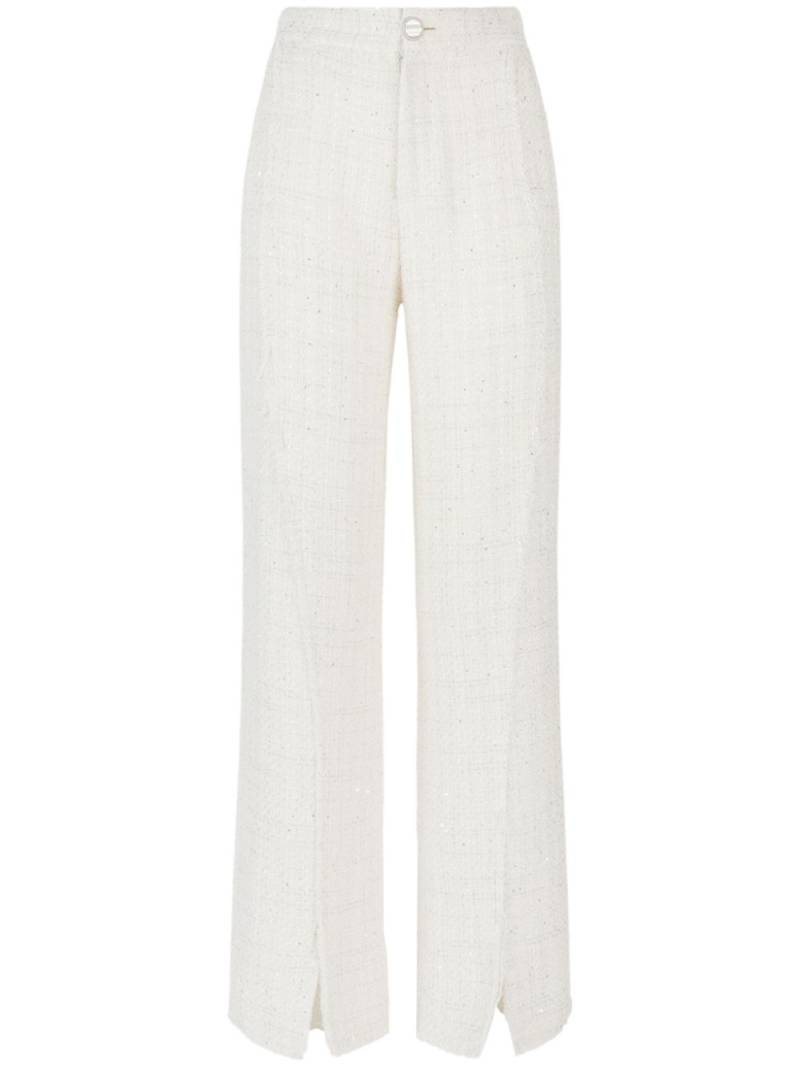 GCDS sequin-embellished tweed trousers - White von GCDS