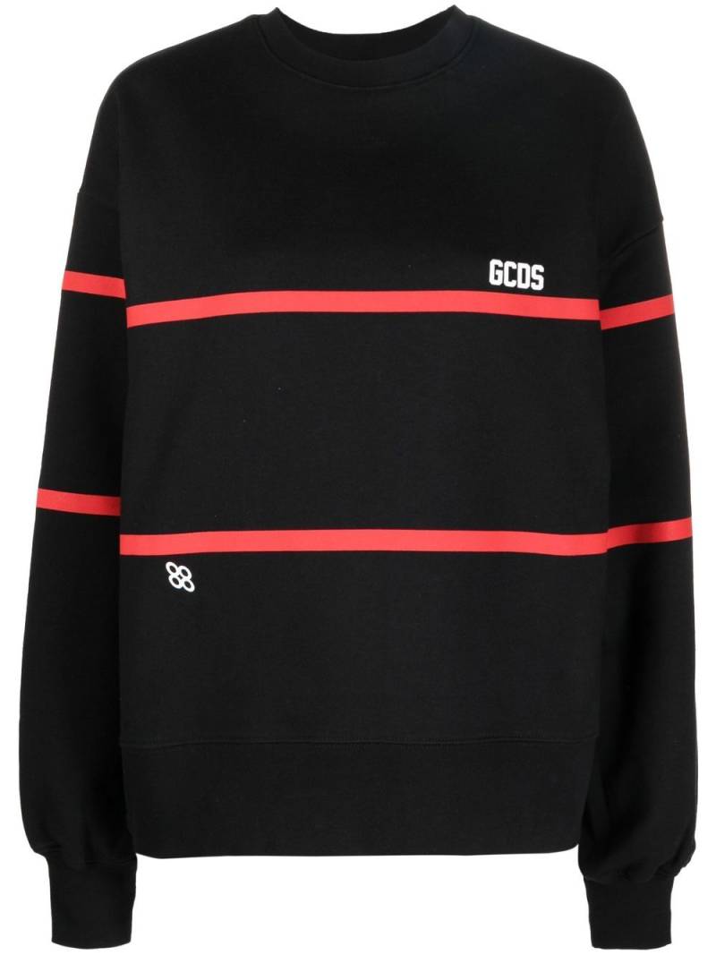 GCDS stripe-detailed sweatshirt - Black von GCDS