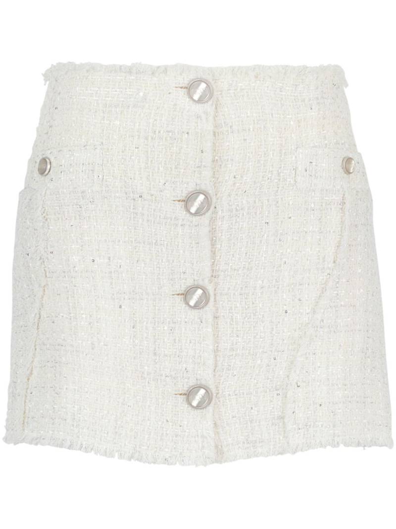 GCDS tweed mini skirt - White von GCDS