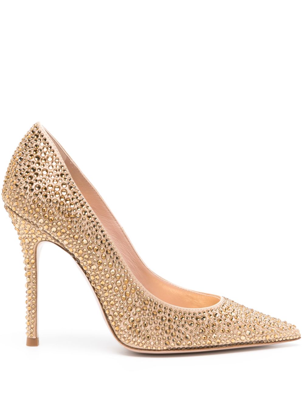 Gedebe 110mm crystal-embellished leather pumps - Neutrals von Gedebe