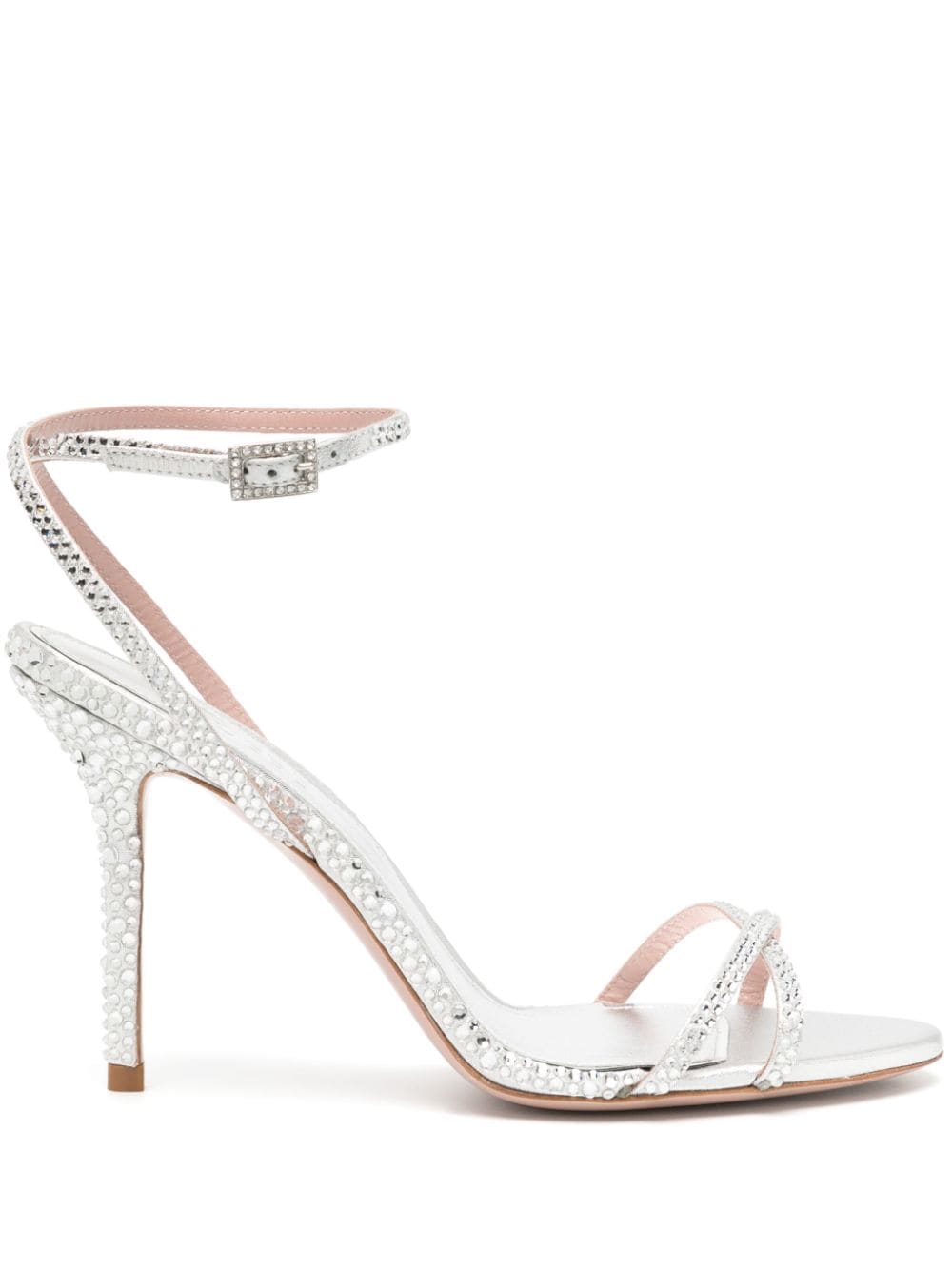 Gedebe 110mm crystal-embellished leather sandals - Silver von Gedebe