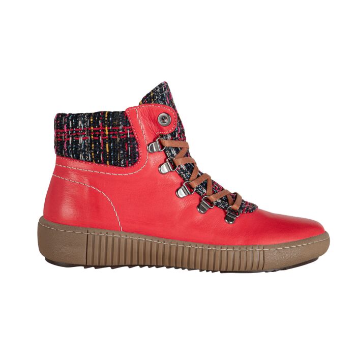 Gemini Schnürstiefelette aus weichem Anilinleder rot von Gemini