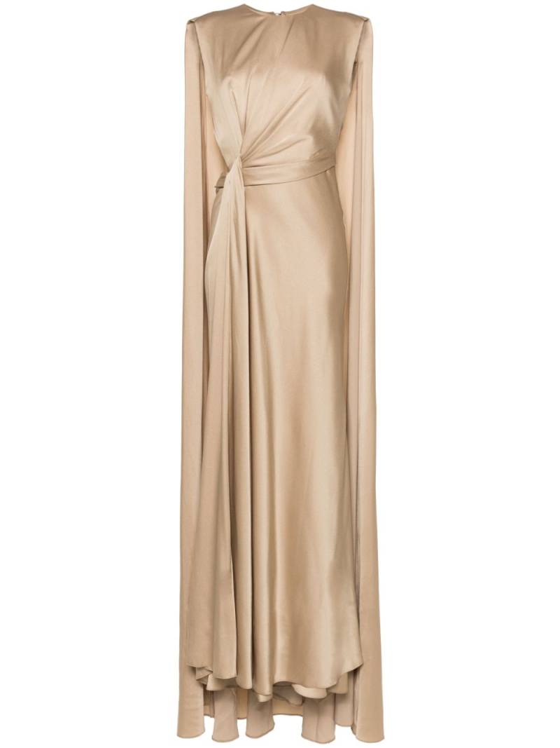 Gemy Maalouf draped-cape long dress - Gold von Gemy Maalouf