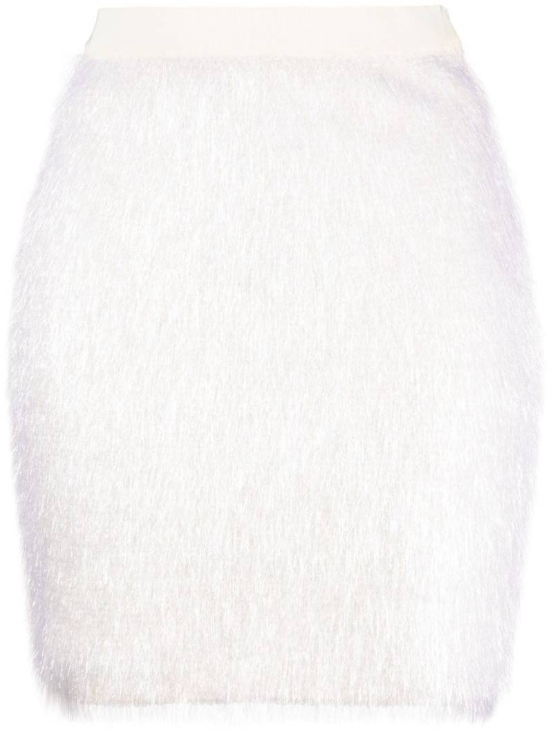 Gemy Maalouf faux-fur wool-blend miniskirt - Neutrals von Gemy Maalouf