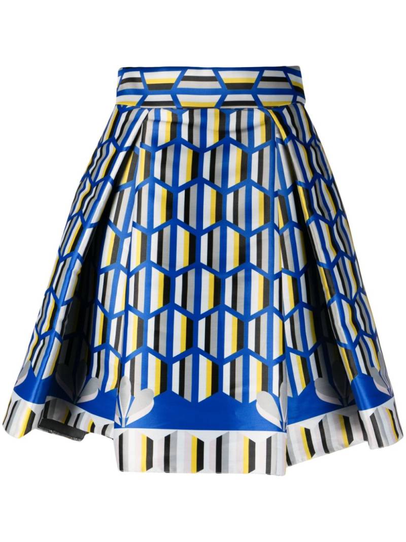 Gemy Maalouf graphic-print pleated miniskirt - Black von Gemy Maalouf