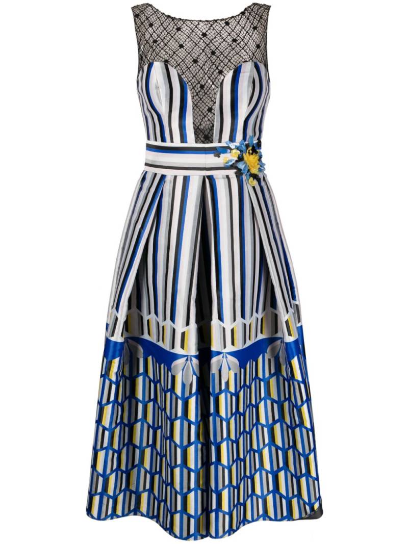 Gemy Maalouf graphic-print sleeveless midi dress - Blue von Gemy Maalouf