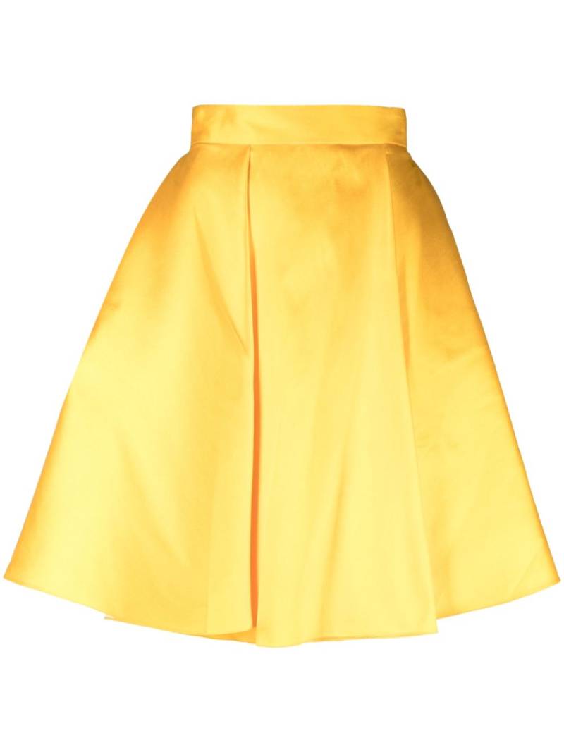 Gemy Maalouf high-waist pleated satin full skirt - Yellow von Gemy Maalouf