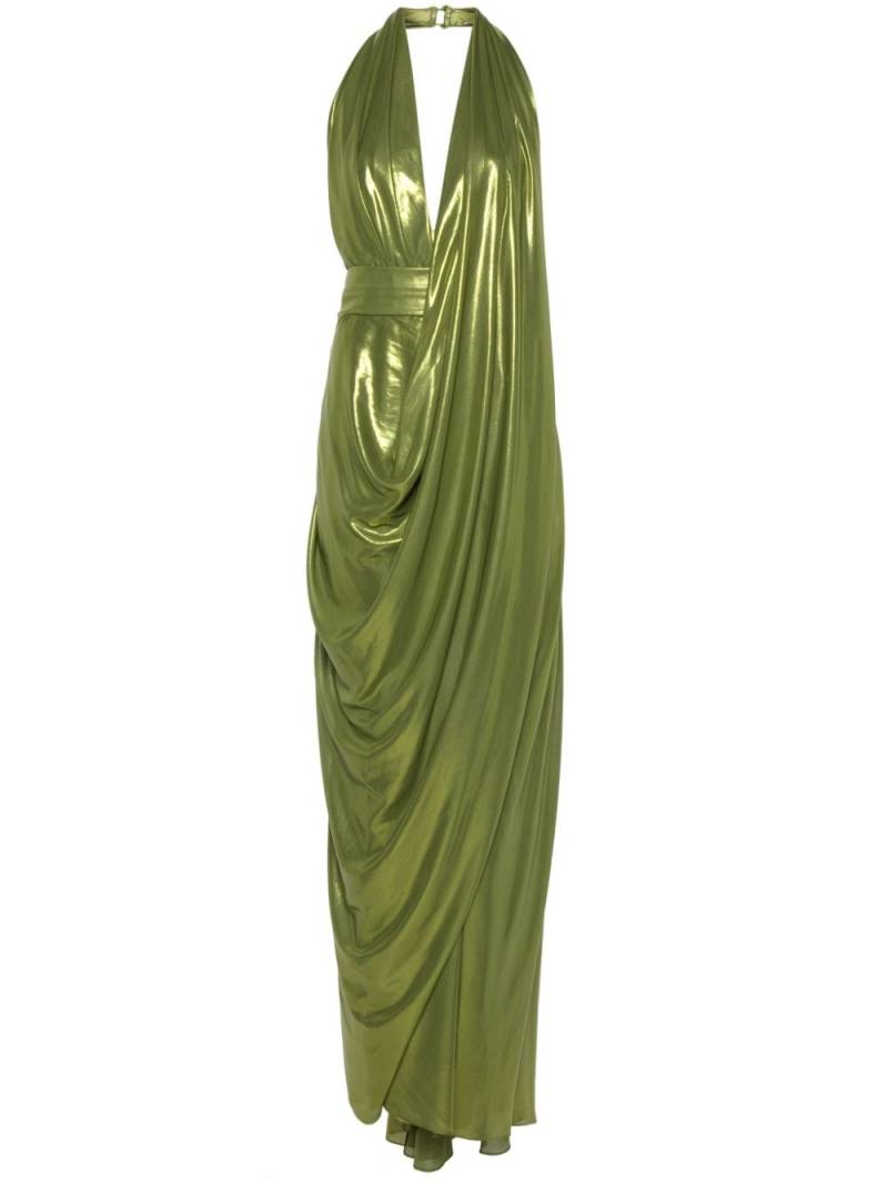 Gemy Maalouf metallic-sheen halterneck dress - Green von Gemy Maalouf