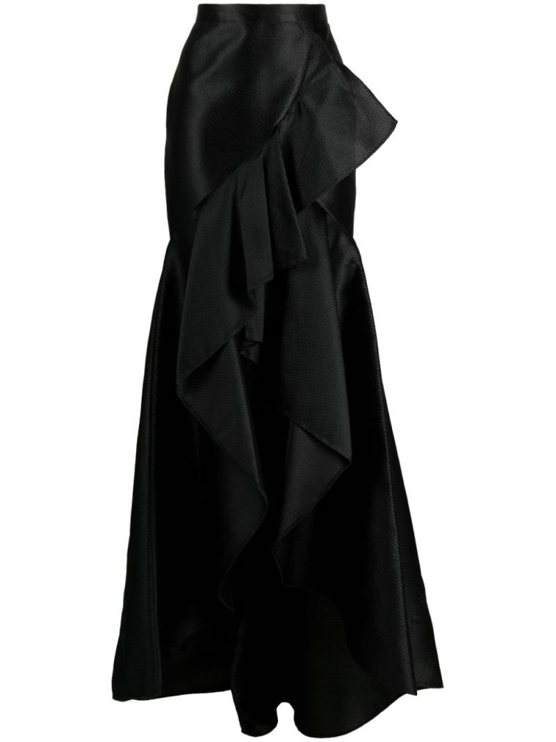 Gemy Maalouf ruffled-detailing jacquard maxi skirt - Black von Gemy Maalouf