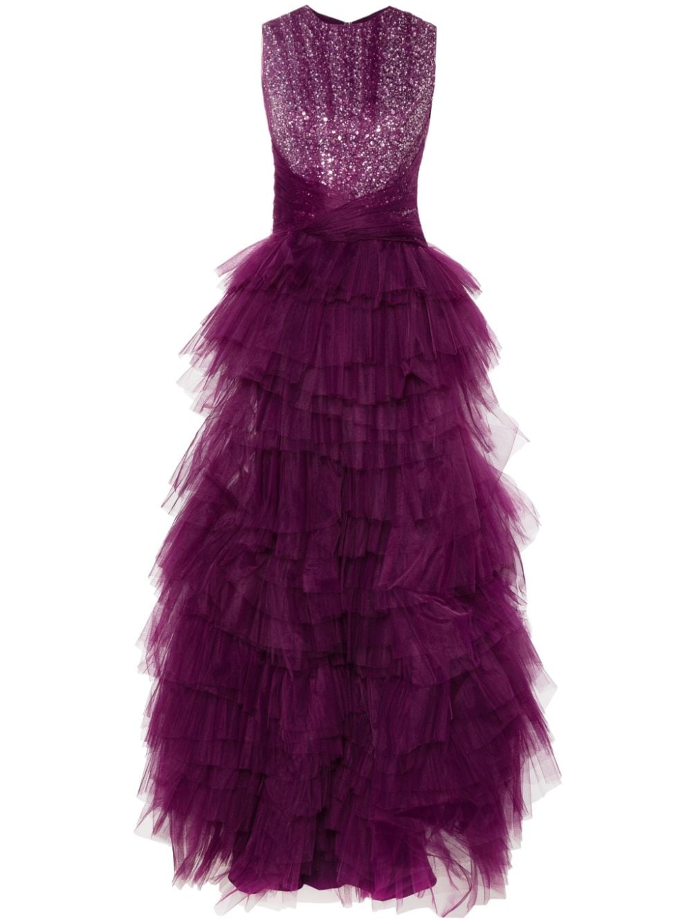 Gemy Maalouf sequin-embellished ruffled gown - Purple von Gemy Maalouf