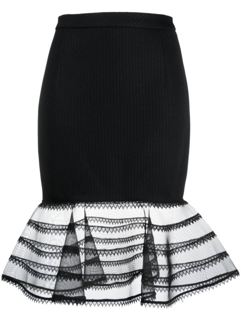 Gemy Maalouf sheer-hem jacquard miniskirt - Black von Gemy Maalouf