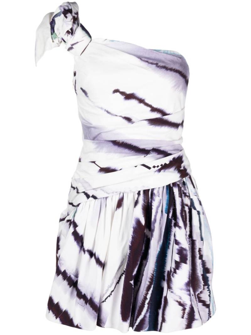 Gemy Maalouf tie-dye print one-shoulder dress - White von Gemy Maalouf