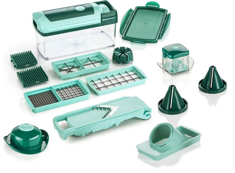 Genius Gemüseschneider »Nicer Dicer Fusion«, 13-teilig inkl. Julietti Spiralschneider, 2500 ml Auffangbehälter von Genius