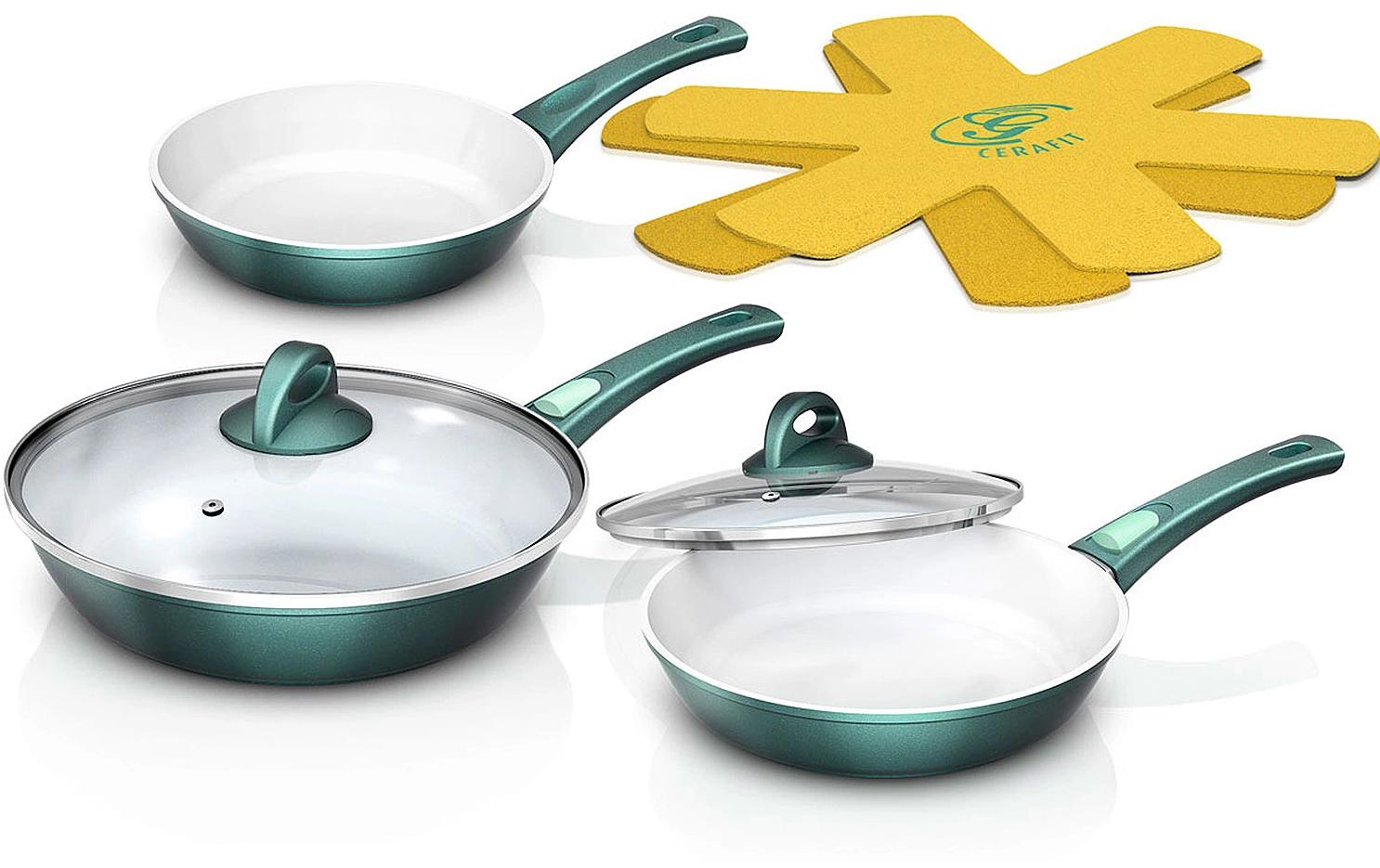 Genius Pfannen-Set »Genius Cerafit Fusion 20 cm/24 cm/28 cm«, Edelstahl Genius Pfannen-Set »Genius Cerafit Fusion 20 cm/24 cm/28 cm«, Edelstahl von Genius