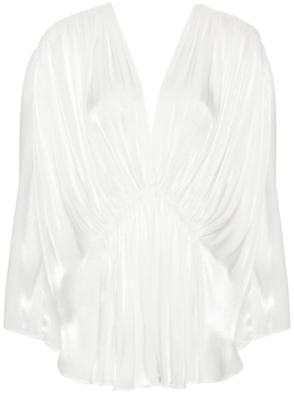 Genny draped lamé blouse - White von Genny