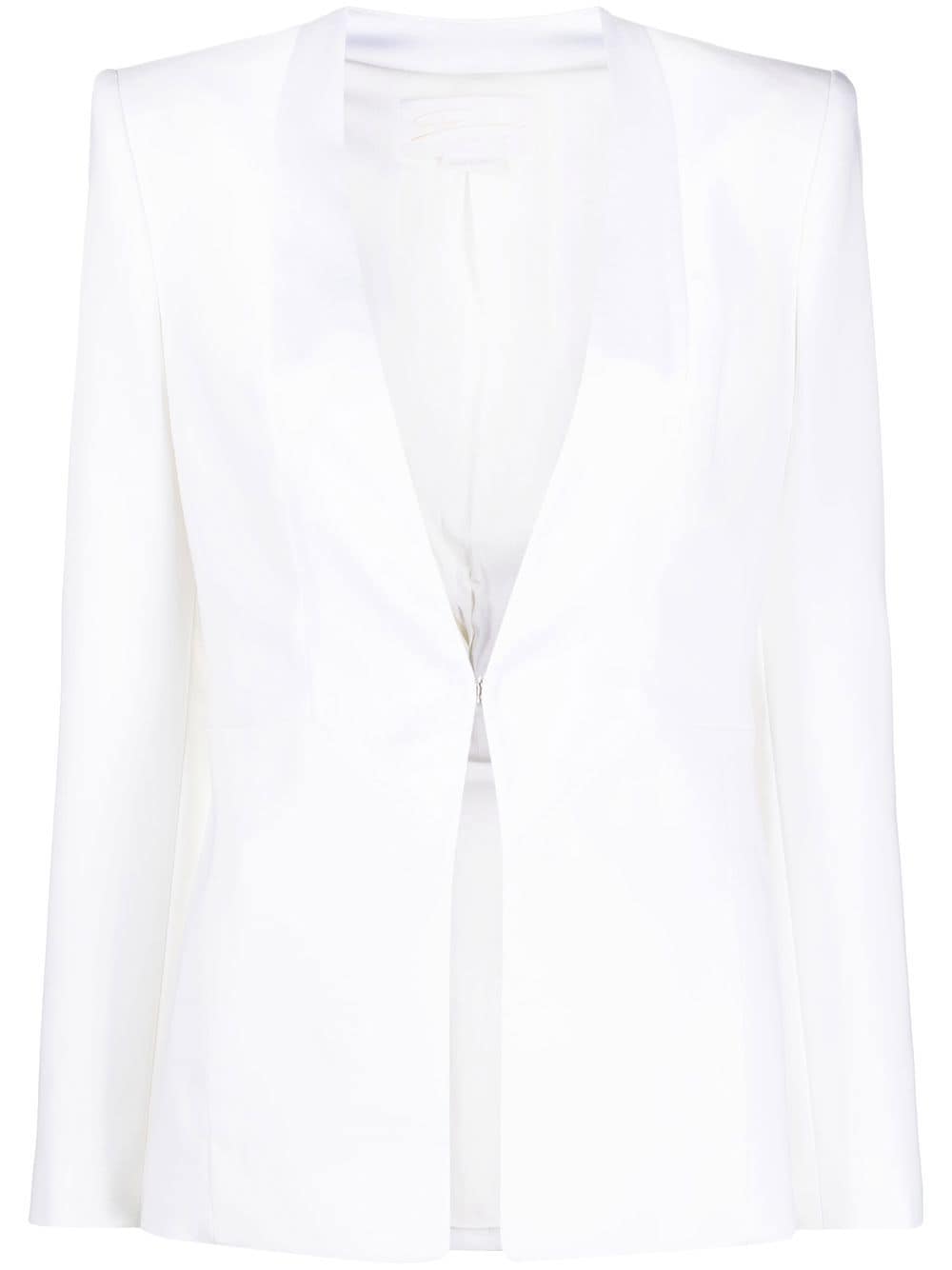 Genny fitted collarless blazer - White von Genny