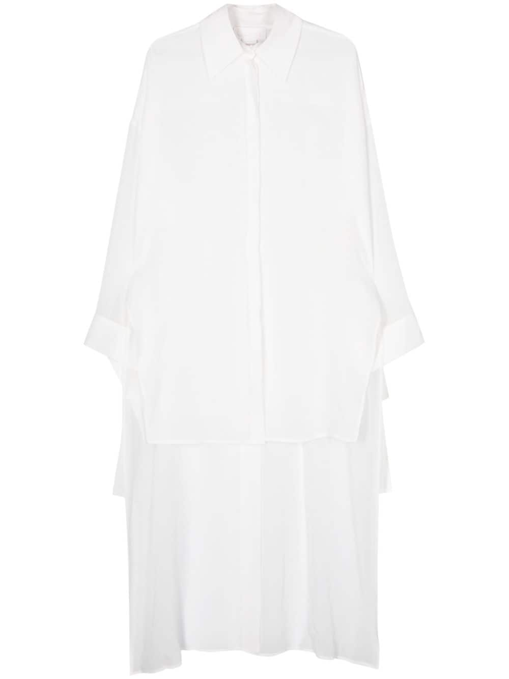 Genny floral-appliqué crepe shirt - White von Genny