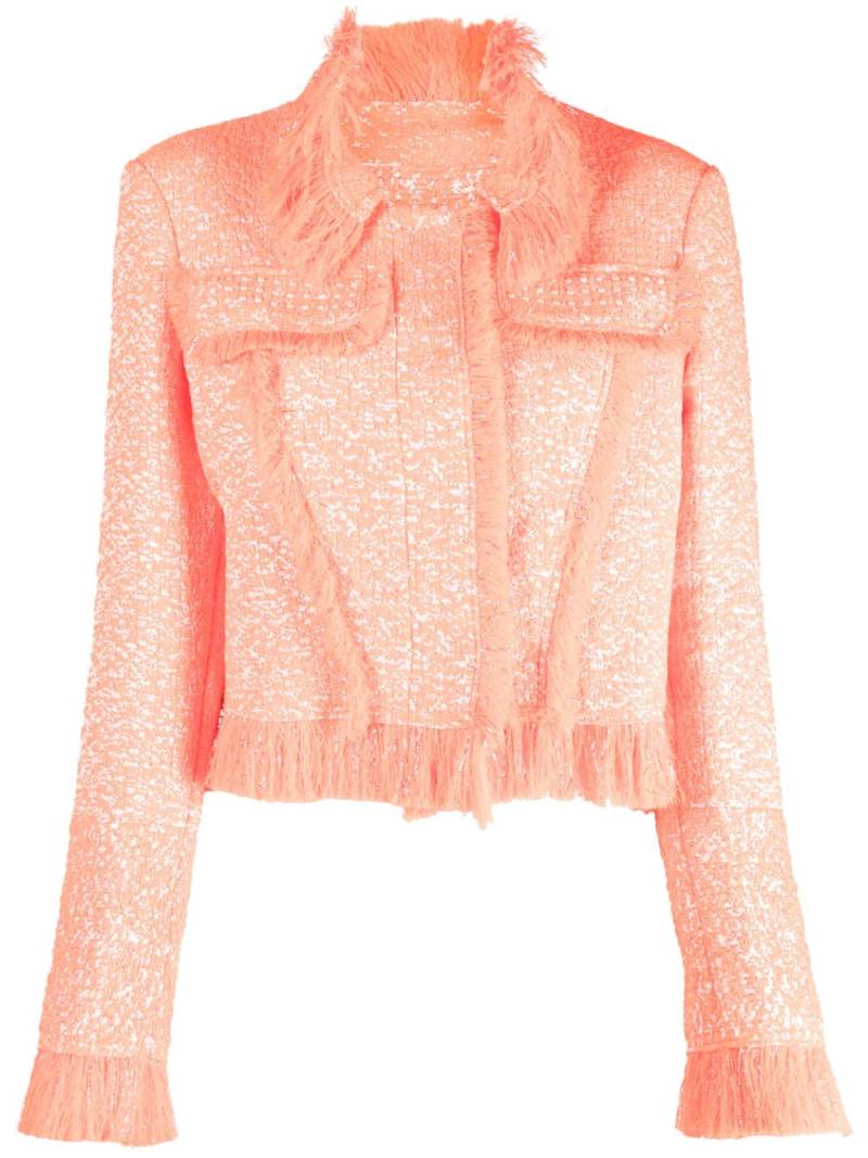 Genny fringed-edge single-breasted jacket - Orange von Genny