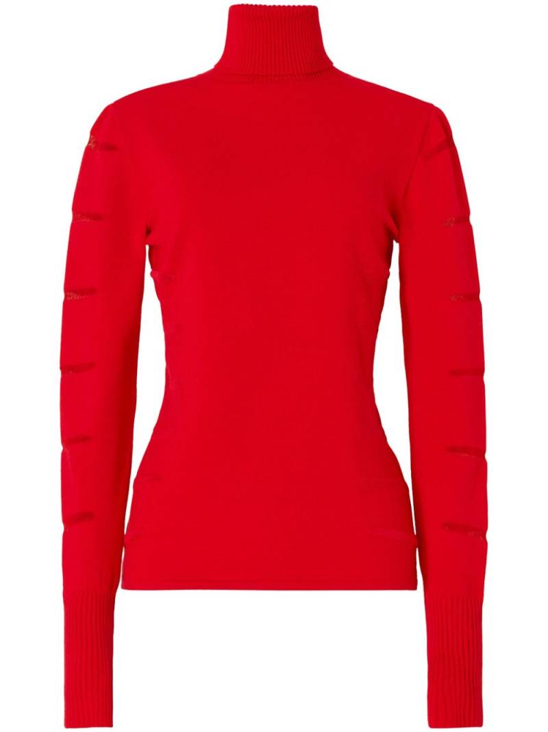 Genny high-neck shear-detail jumper - Red von Genny