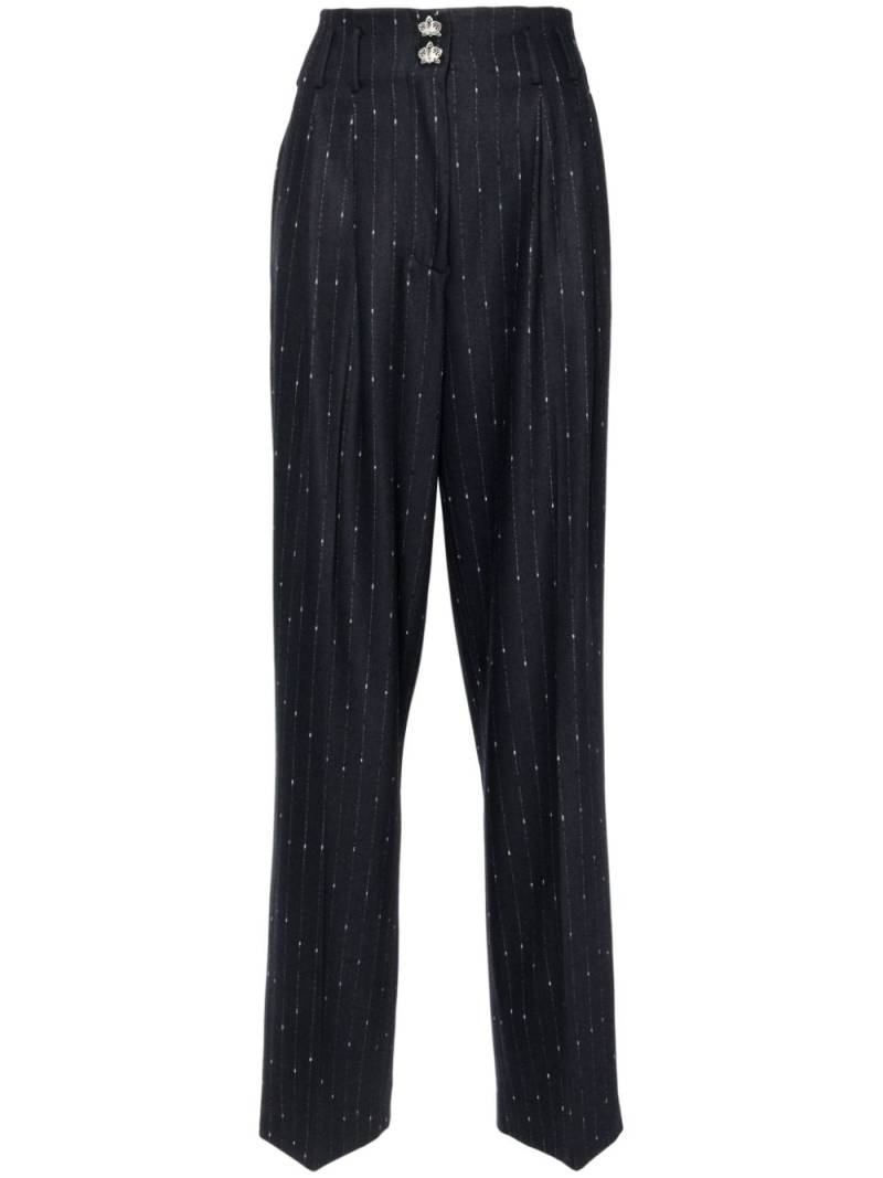 Genny high-waisted pinstriped trousers - Blue von Genny