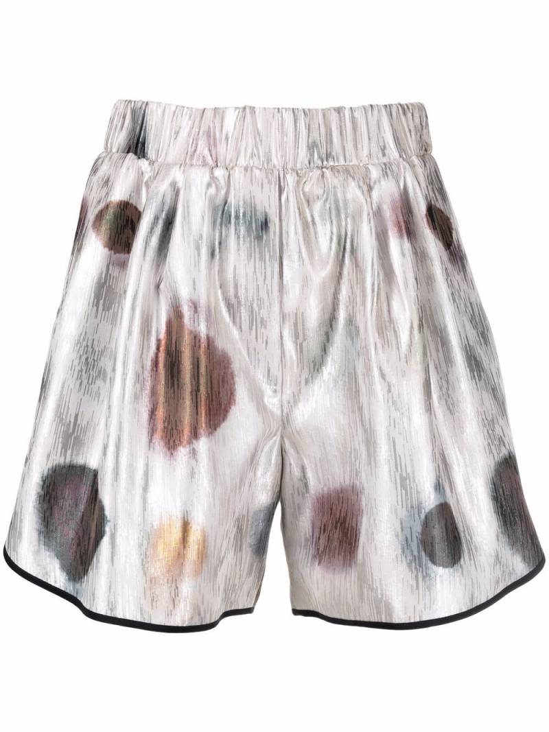 Genny metallic-effect patterned shorts - Neutrals von Genny