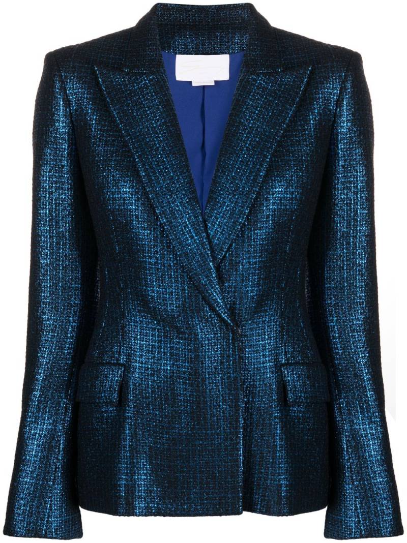 Genny metallic tweed blazer - Blue von Genny