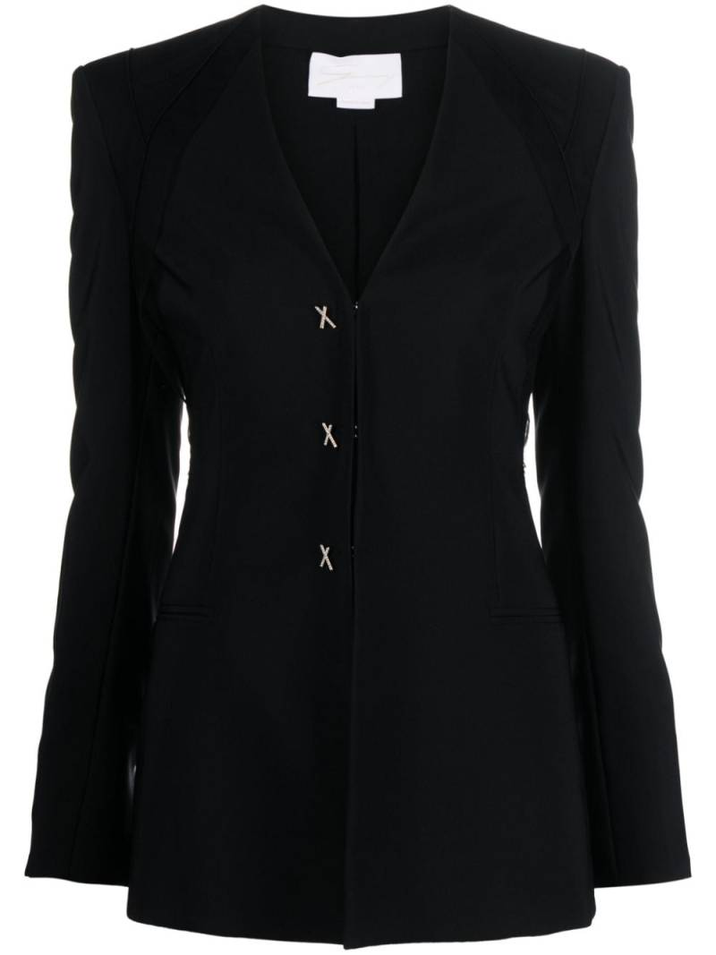 Genny panelled collarless blazer - Black von Genny