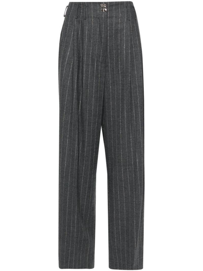 Genny pinstripe trousers - Grey von Genny