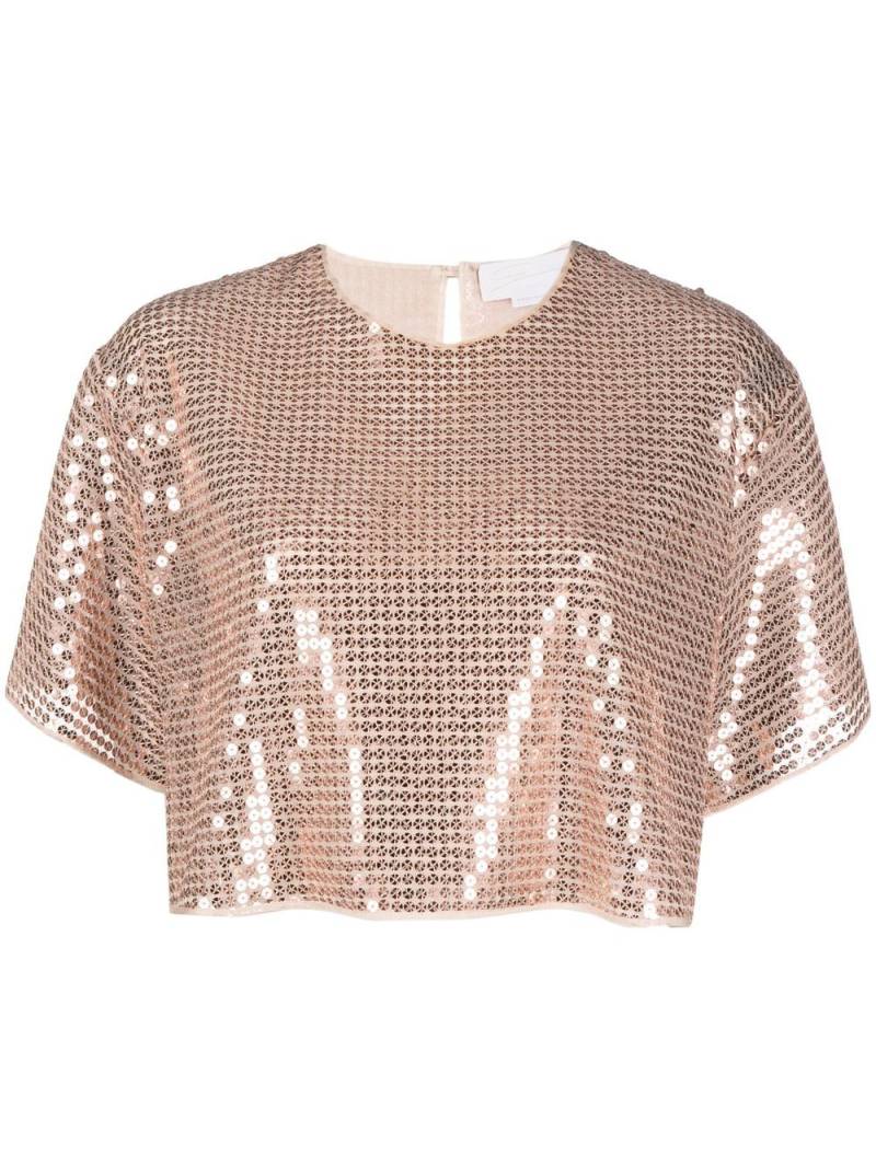 Genny sequin-embellished cropped top - Pink von Genny