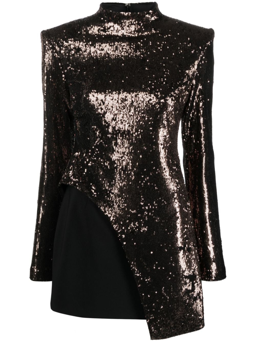 Genny sequin-embellished layered minidress - Black von Genny
