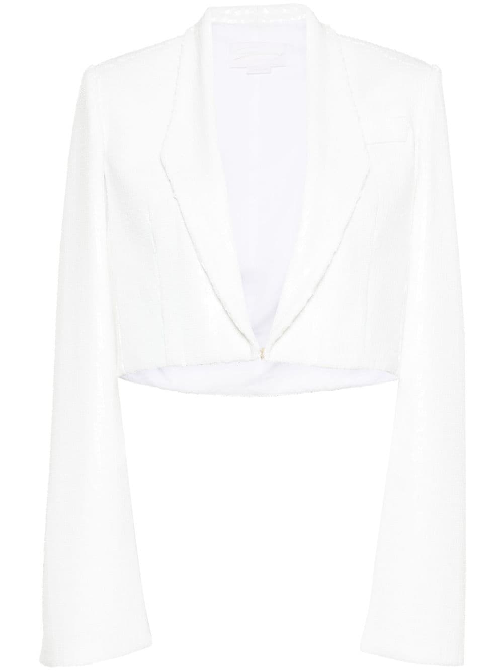 Genny sequinned cropped blazer - White von Genny